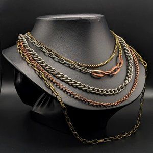 GRUNGE Multi Strand Mixed Metal Necklace